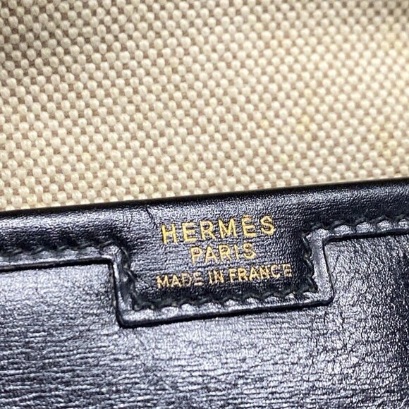 HERMES Jige PM - Dark Navy Box Calf Z Clutch Bag - Picture 15 of 15